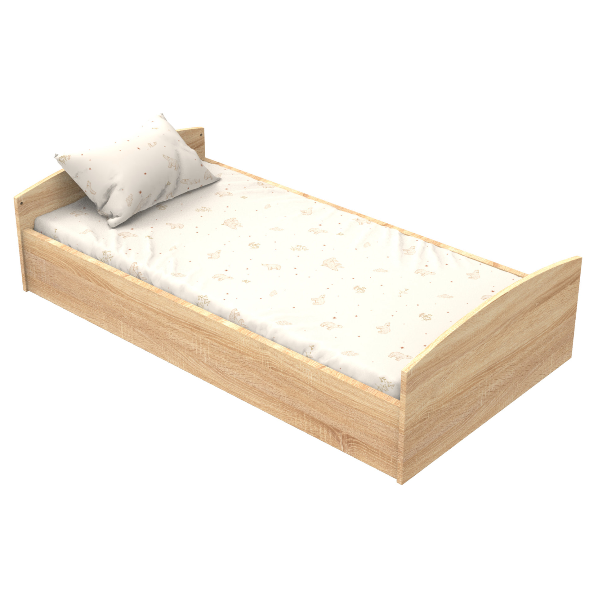 Lit évolutif 140x70 - Little Big Bed en bois décor chêne doré