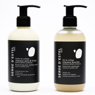 Cheveux Bouclés - Coffret Gel et Crème de Coiffage 2x250ml