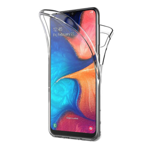 Coque Samsung Galaxy A20e 360° intégrale protection avant arrière silicone transparente