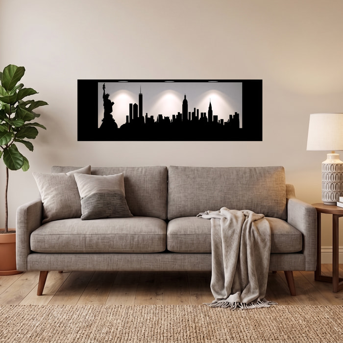 Stickers muraux 3D | Sticker Mural Autocollant effet 3D New-York - Stickers adhésifs 3D Chambre Salon Trompe l'oeil