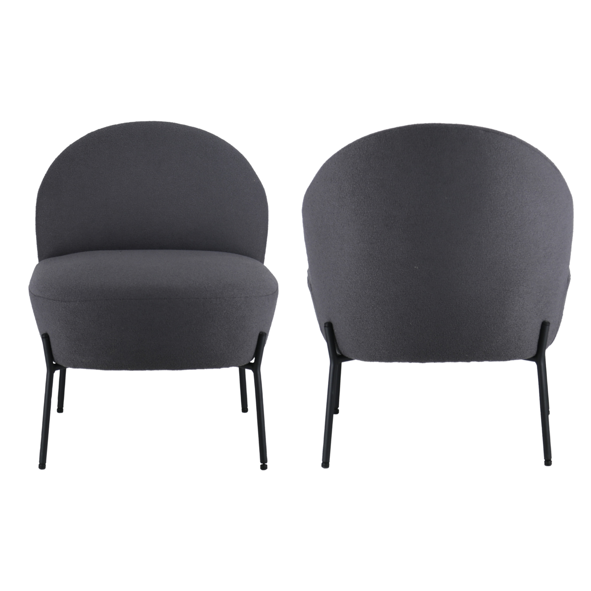 Fauteuil en tissu boucle gris HELMI