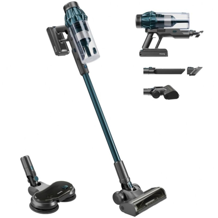 Aspirateur balai H.KOENIG UPX32U 2 en 1 avec brosse de lavage pour sols durs