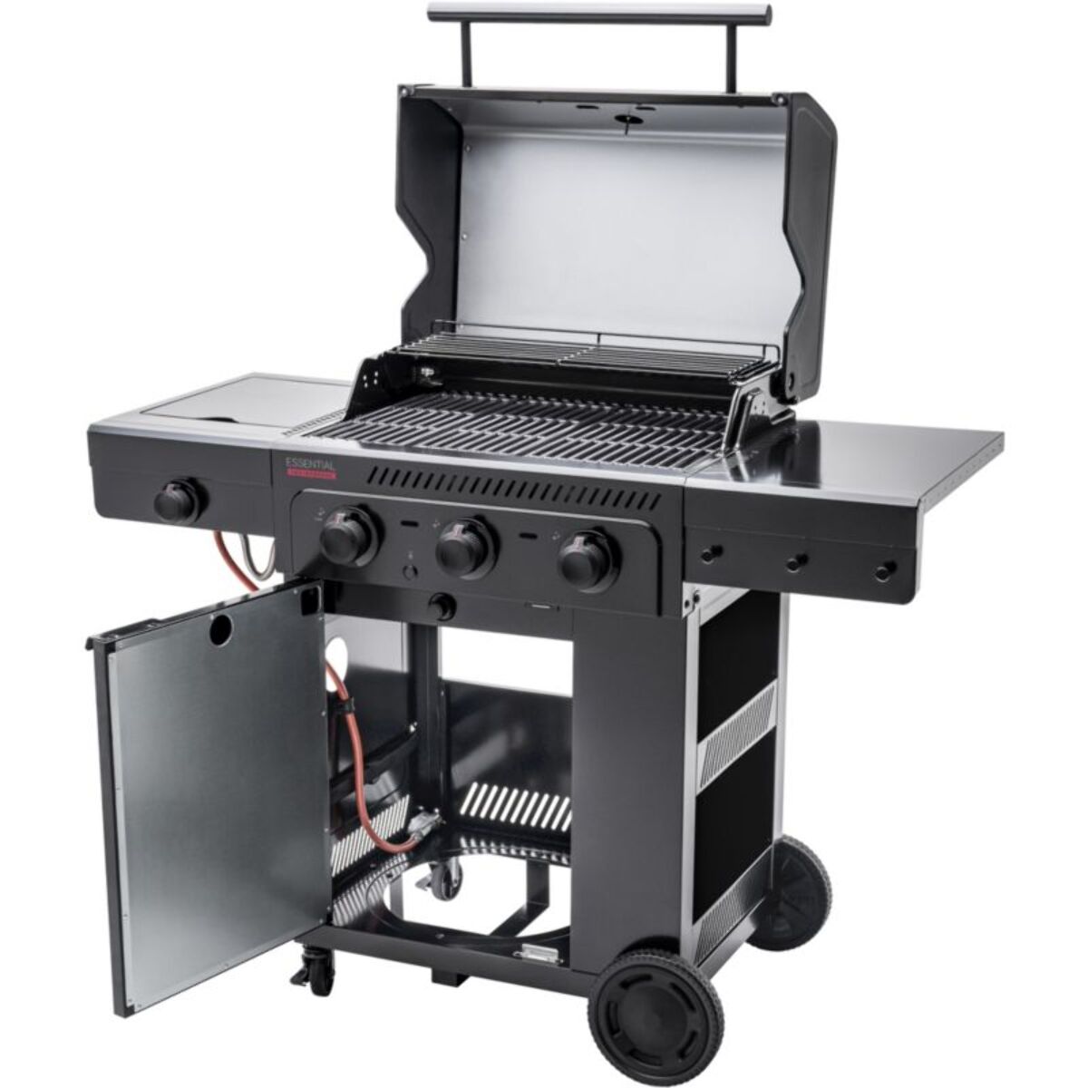 Barbecue gaz CHAR BROIL Essential 3G, sur chariot, 4 brûleurs dont 1 latéral, surface de cuisson 64 x 45 cm