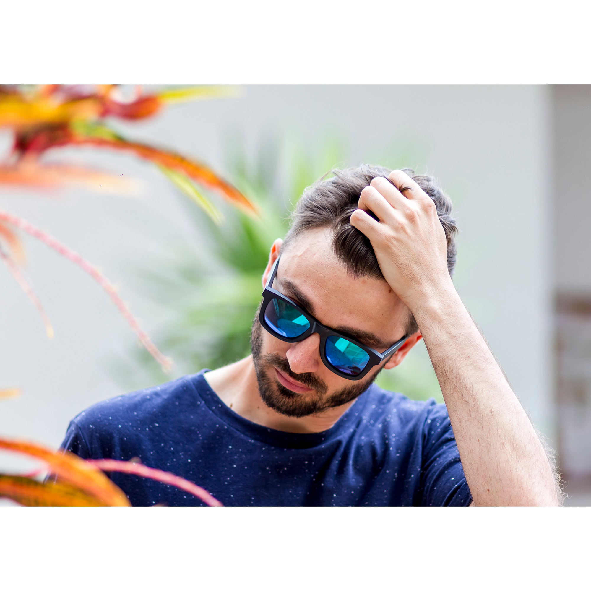 Gafas de sol OCEAN VICTORIA - Bambú marrón oscuro / Polarizada azul revo