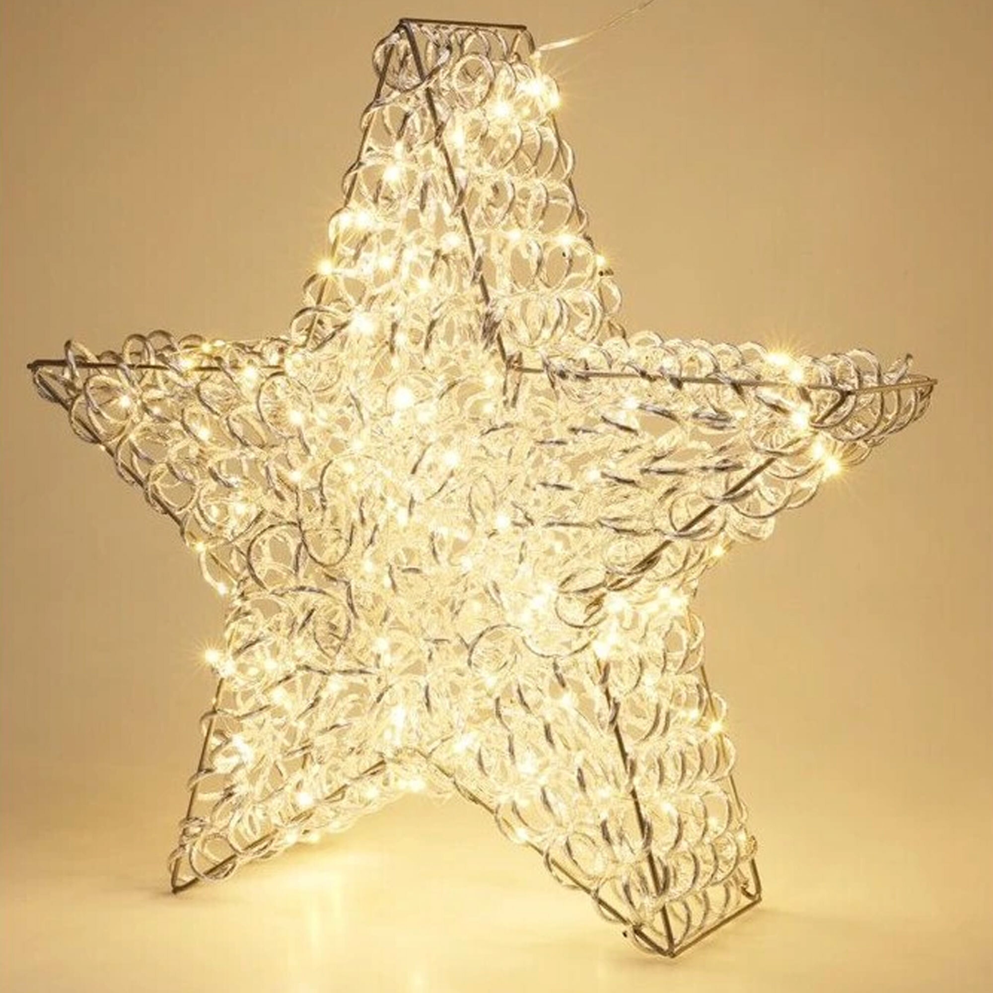 estrella de aluminio luminosa con 200 micro led 60x16x57cm