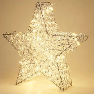 estrella de aluminio luminosa con 200 micro led 60x16x57cm