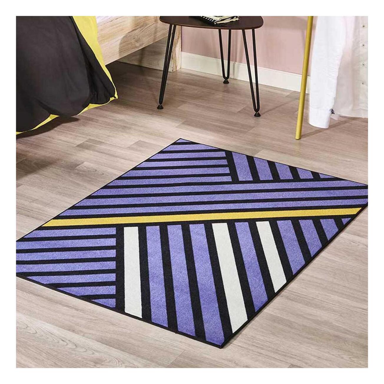 Tapis salon et chambre tissé en nylon motif géométrique PUVO