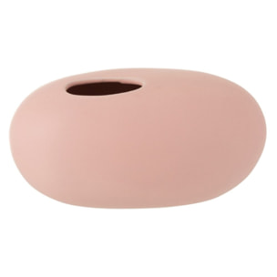 J-Line vase Ovale - céramique - rose pastel - large - Ø 15 cm