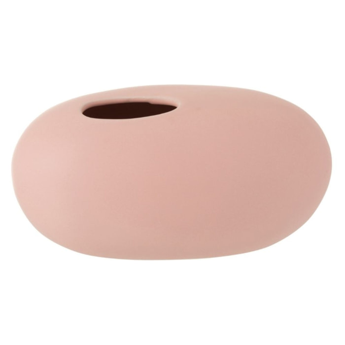 J-Line vase Ovale - céramique - rose pastel - large - Ø 15 cm
