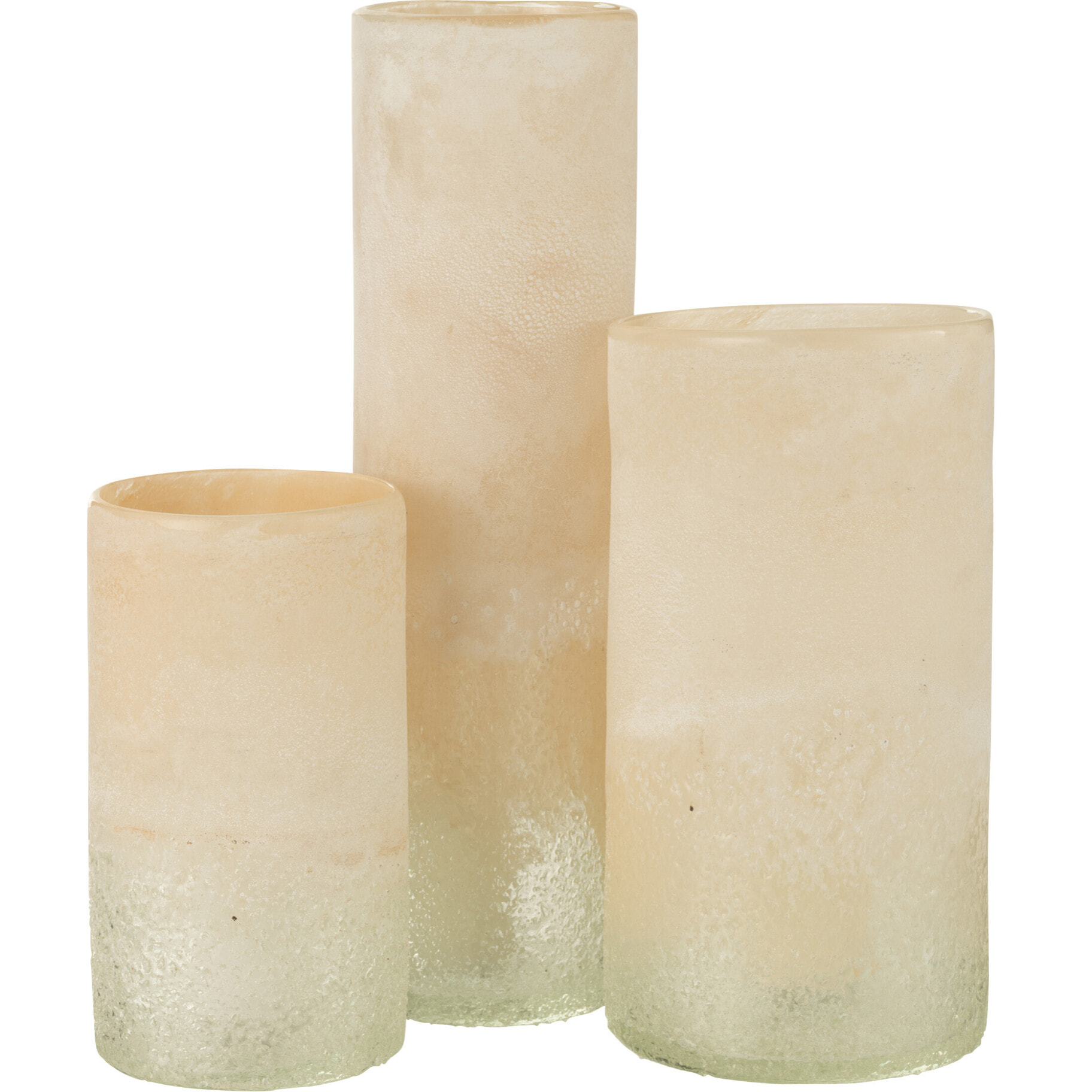 J-Line Vase Cylindre Verre Beige Large