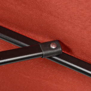 Sombrilla de Jardín Ø2x2 m Parasol Mástil de Aluminio con Techo de Ventilación y Poste Desmontable para Terraza Patio Exterior Rojo Vino