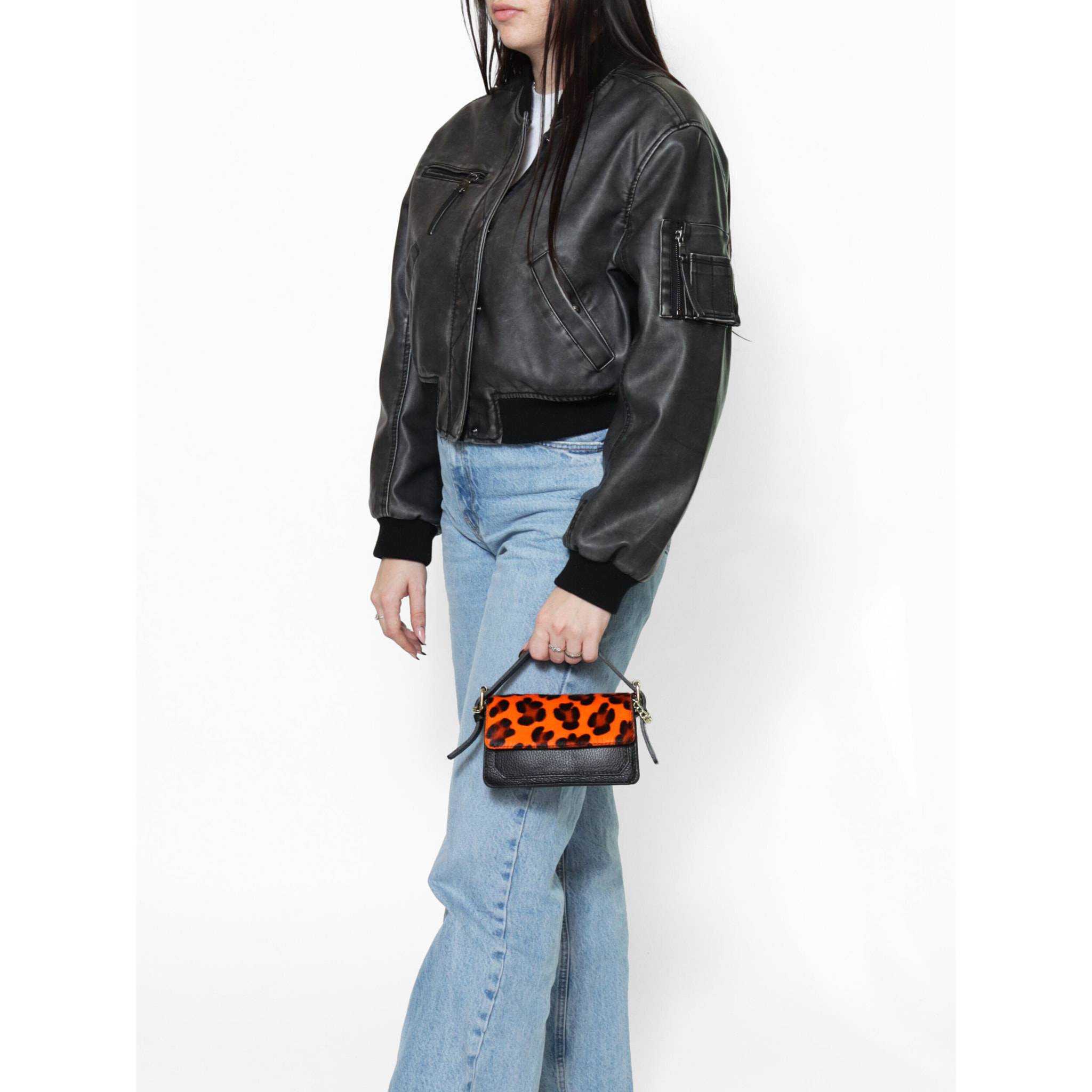 Pochette da Donna Aleide in Vera Pelle Made in Italy 11x18x6,5 cm