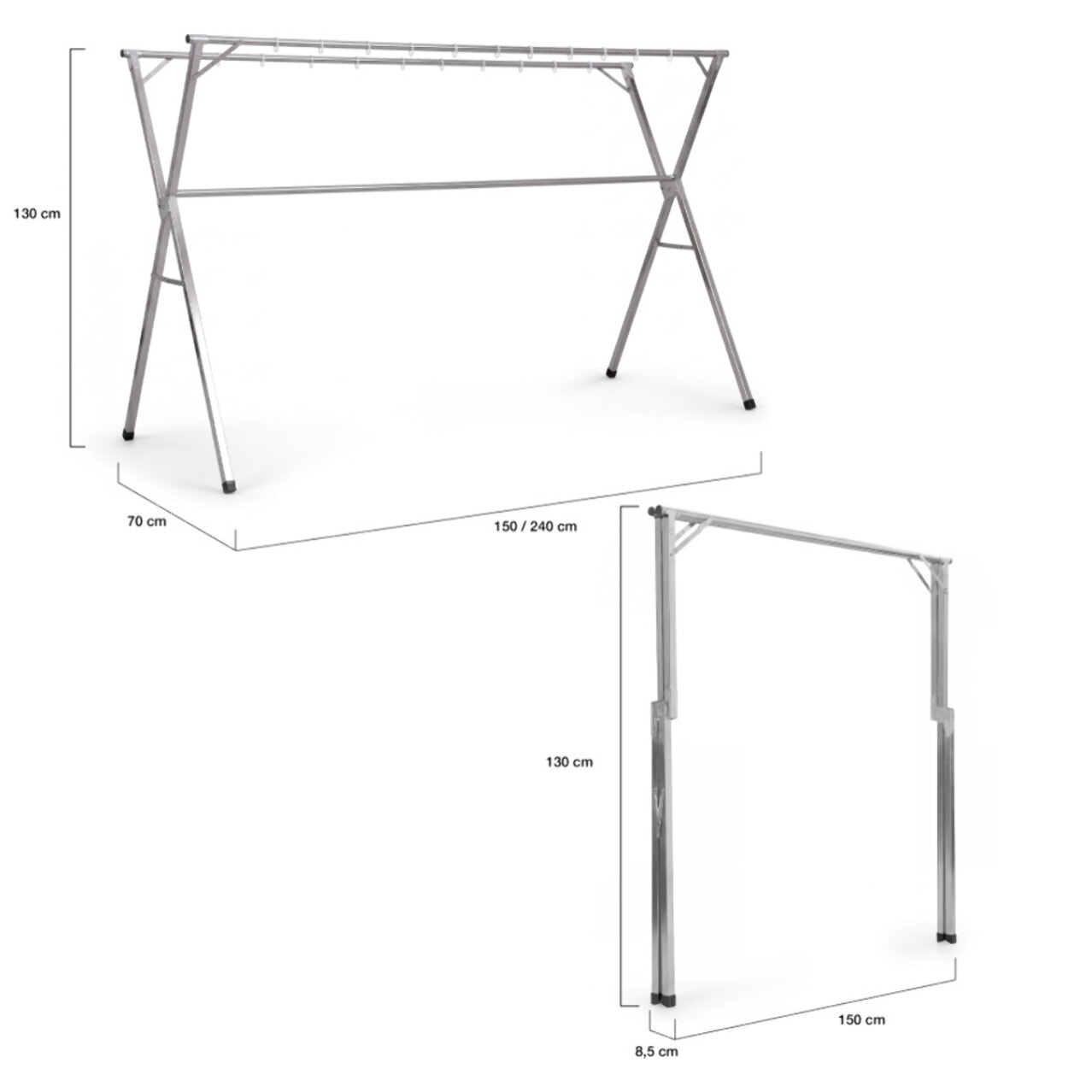 Etendoir à linge XXL pliable et extensible