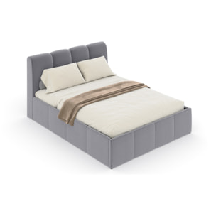 MOORE Lit nuage coffre 160x200cm velours gris