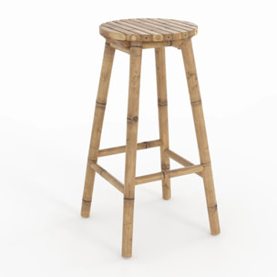 Tabouret de bar extérieur en bambou 74 cm - Polly