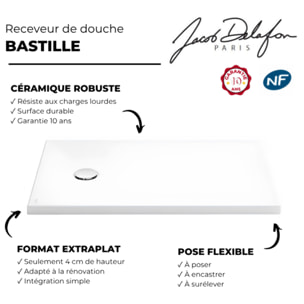 Receveur de douche 80 x 80 cm Bastille céramique