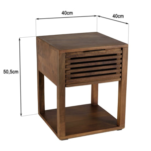 ALIX - Table de chevet en bois de manguier 1 tiroir ajouré