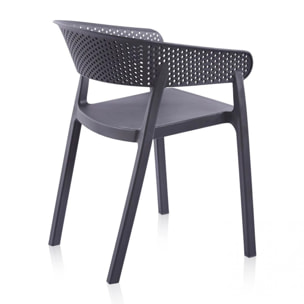 Pack 4 sillas de exterior Diza Antracita