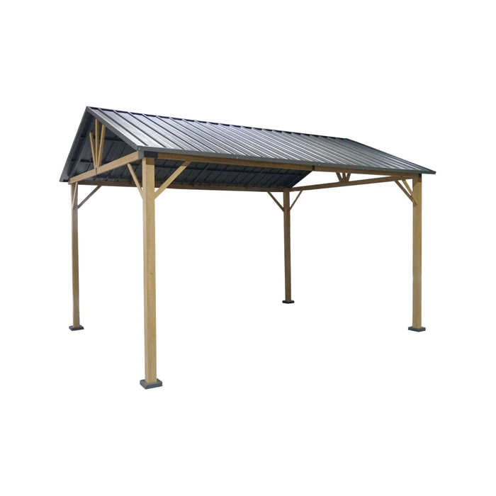 Carport CALISTA en aluminium et acier anthracite. 12 m²