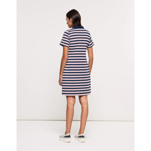 Vestido Polo Corto Azul y Rosa - Marinu