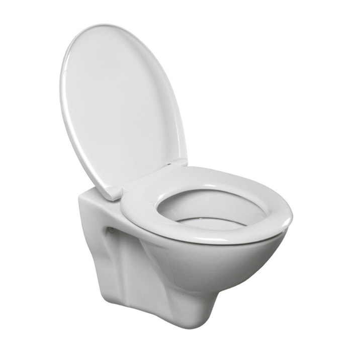 Pack WC Bati-support Geberit Duofix + WC Cersanit S-line Pro + Abattant + Plaque blanche (S-LineProGeb3)