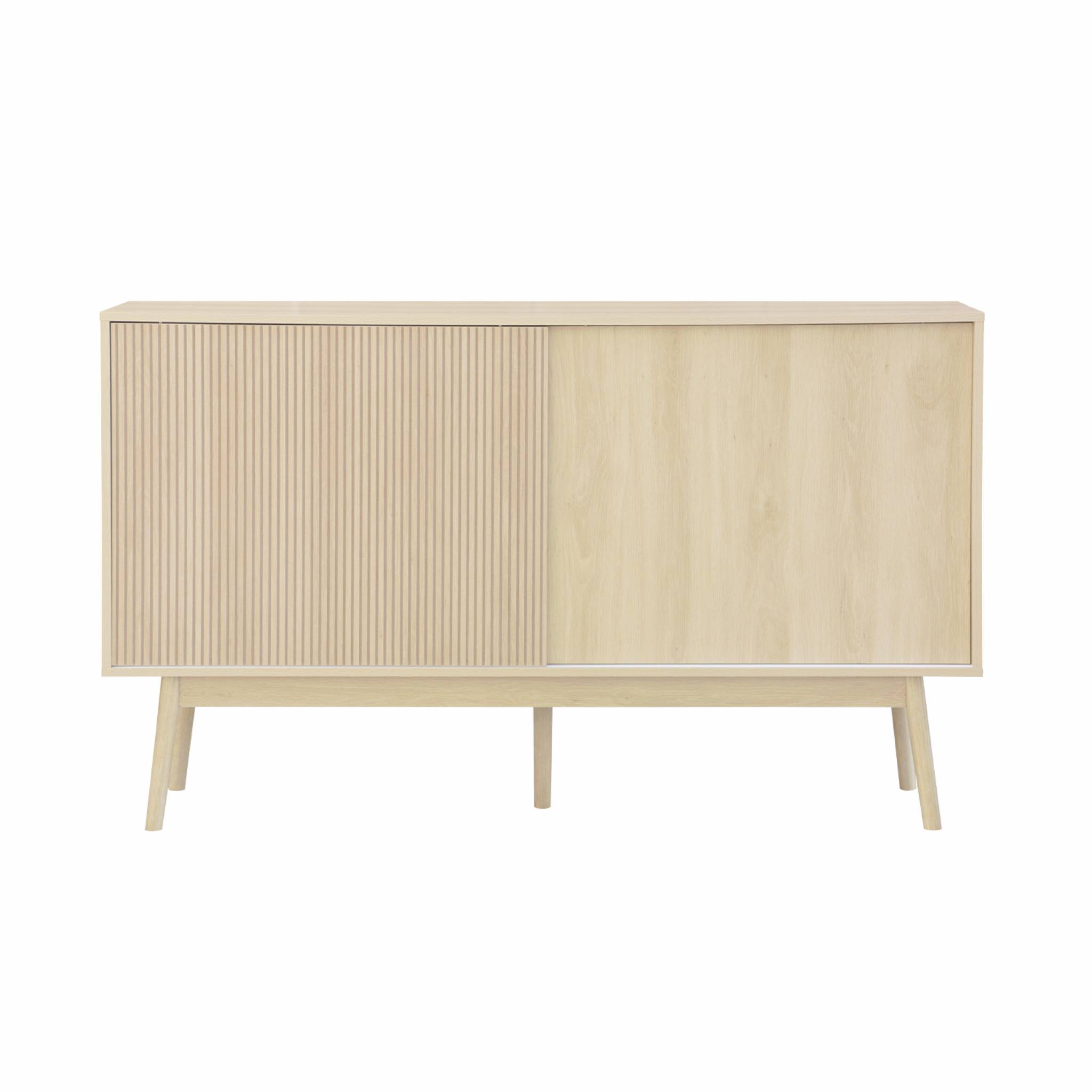Buffet de rangement décor bois naturel. Linear. deux portes. deux étagères. buffet haut. vaisselier.  L 150 x P 39.5 x H 90cm
