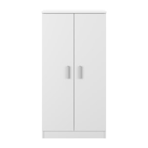 Armadio Mobiletto Portascarpe Bridge Scarpiera in Legno 7 Ripiani e 2 Ante Ingresso Corridioio Arredo Casa Design Minimal 108 x 55 x 36 cm Bianco