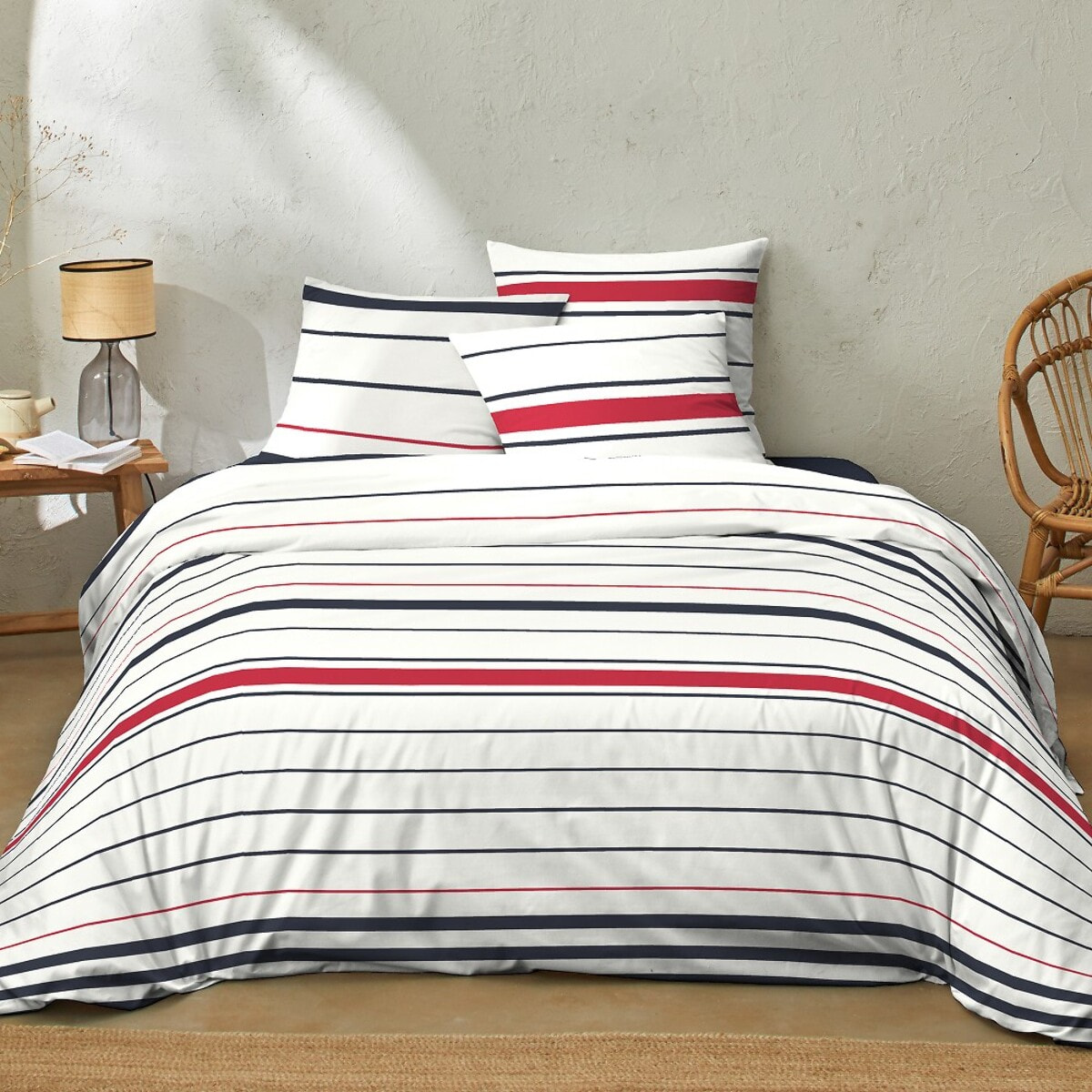 Parure Housse De Couette Maree Marine + 2 Taies D'oreillers