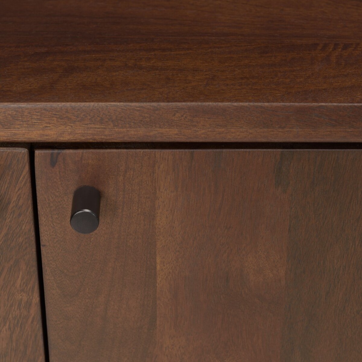 ALIX - Buffet design bois foncé et métal noir 4 portes ALIX