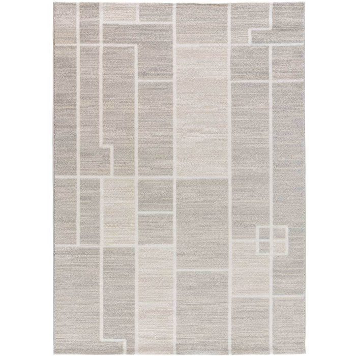 HL-ORIGIN Alfombra geomÃ©trica de pelo corto en color crema, varias medidas disponibles