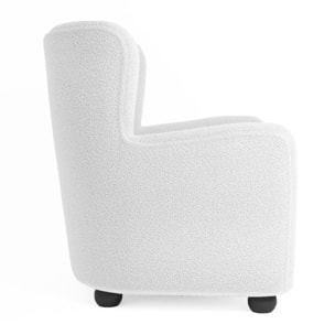 Fauteuil blanc effet laine bouclée