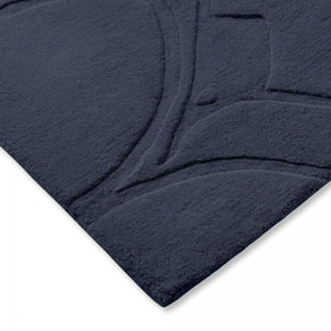 Tapis salon et chambre fait à la main en laine motif faux uni HAZA