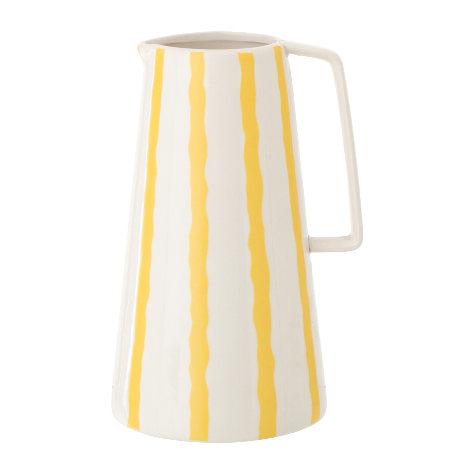 J-Line Carafe Lignée Dolomite - céramique - blanc/jaune clair