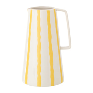 J-Line Carafe Lignée Dolomite - céramique - blanc/jaune clair
