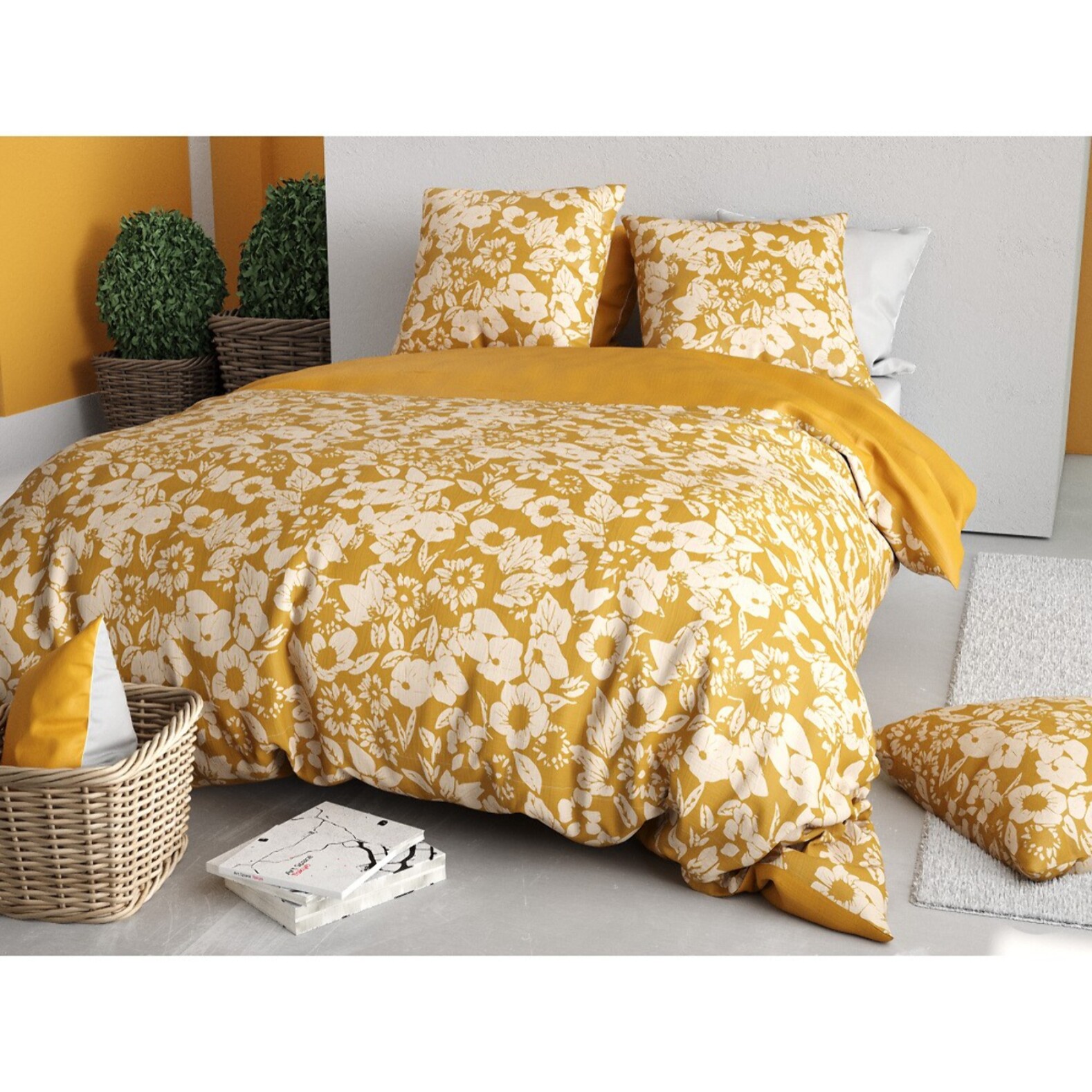 Parure Housse De Couette 3pcs 100% Coton 57 Fils MOLLY
