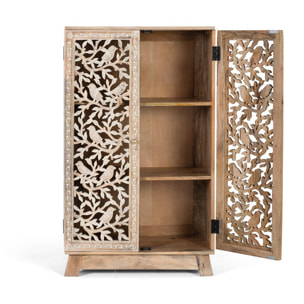 Muebles Auxiliare de Madera de Mango, Mdf 70 Cm Estilo Atresanal Tallado