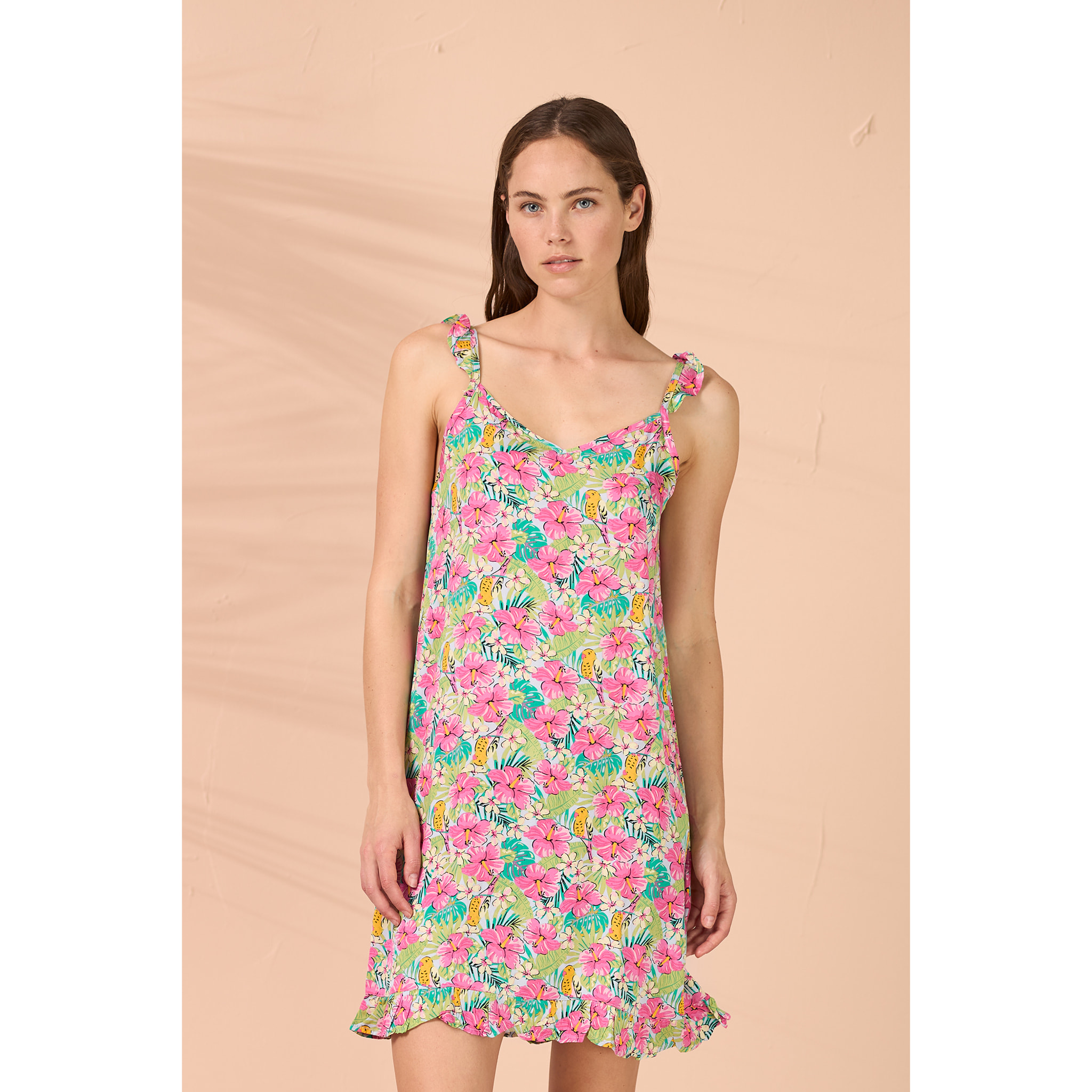 Abitino donna bretellina viscosa ibiscus Noidinotte