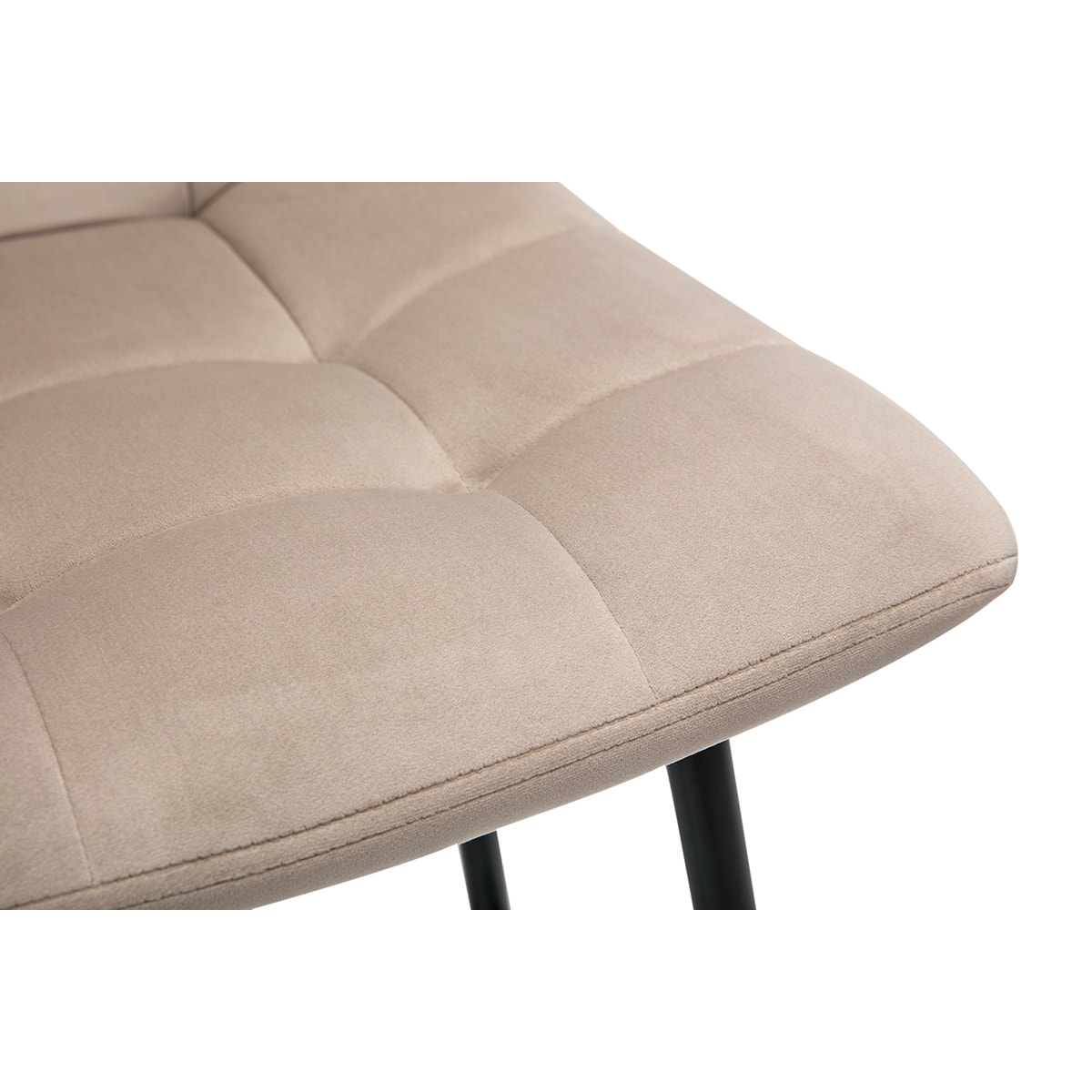 Tabourets de bar design en velours taupe H65 cm (lot de 2) MAXWELL