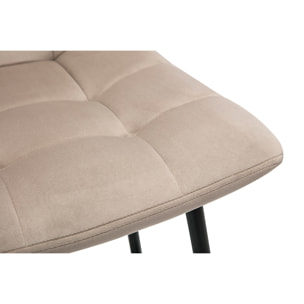 Tabourets de bar design en velours taupe H65 cm (lot de 2) MAXWELL