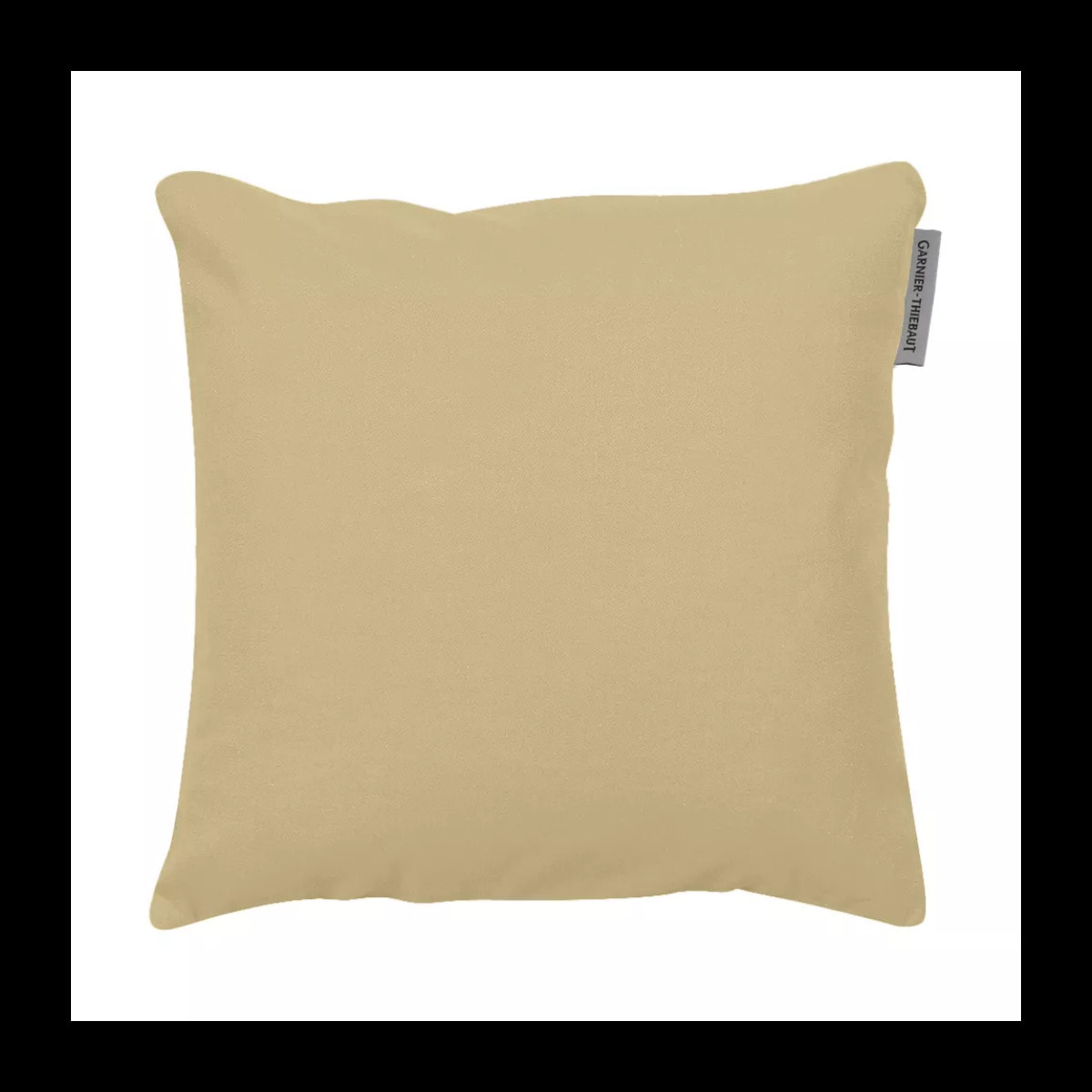Housse de coussin pur coton uni jaune Confettis or pale