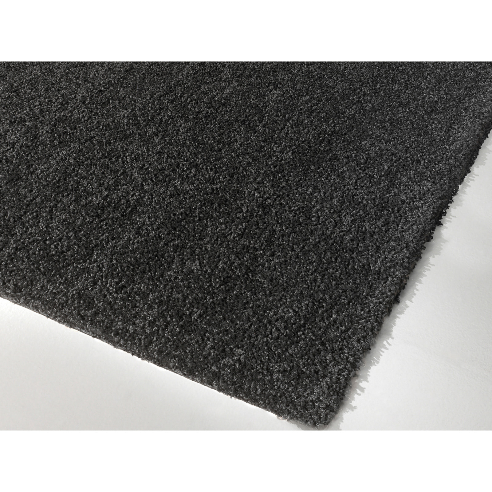 Uni - tapis de salon en laine artificielle noir