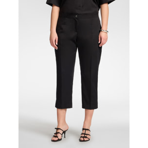 Elena Mirò - Pantaloni dritti in raso stretch - Nero