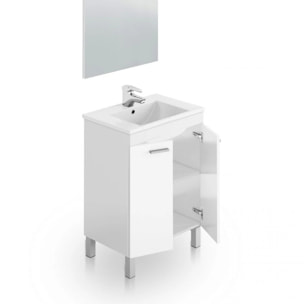 Mueble de baño con espejo Liz 60 Blanco Brillo