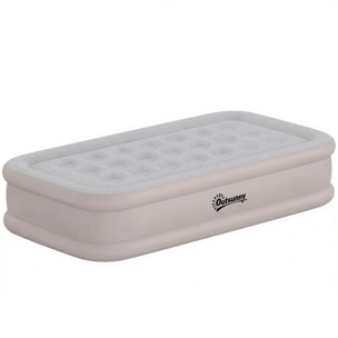 Matelas gonflable électrique - 1 personne - gonfleur intégré - floqué kaki grisé