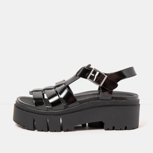 Sandalias 2042 NAPPA SHINNY BLACK / LEEDS color Black