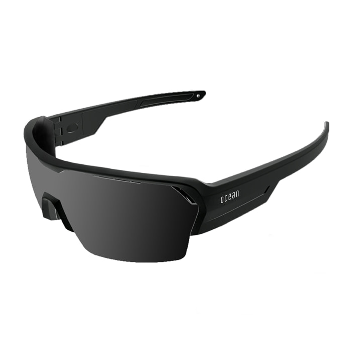 Gafas de deportes acuáticos OCEAN RACE - Negro mate / Ahumada y plaquetas y puntas negras