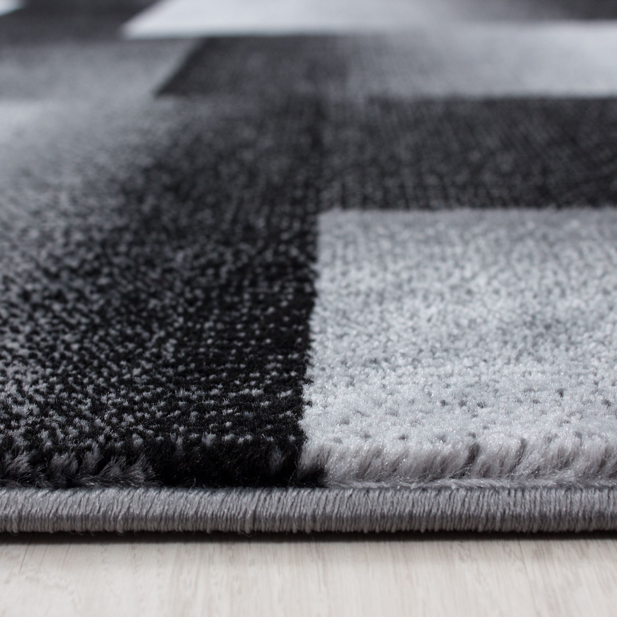 MIAMI - Tapis de salon à motif géométrique noir - MIA6560NOI