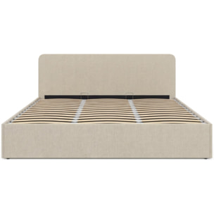 Lit coffre Louise 180x200cm tissu beige