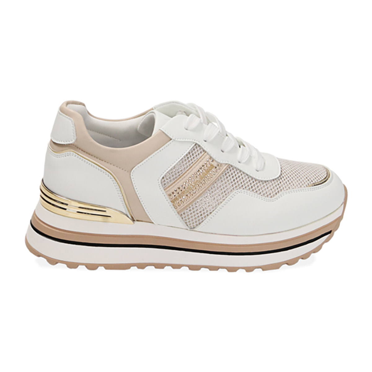 Zapatillas beige, suela de 5 cm