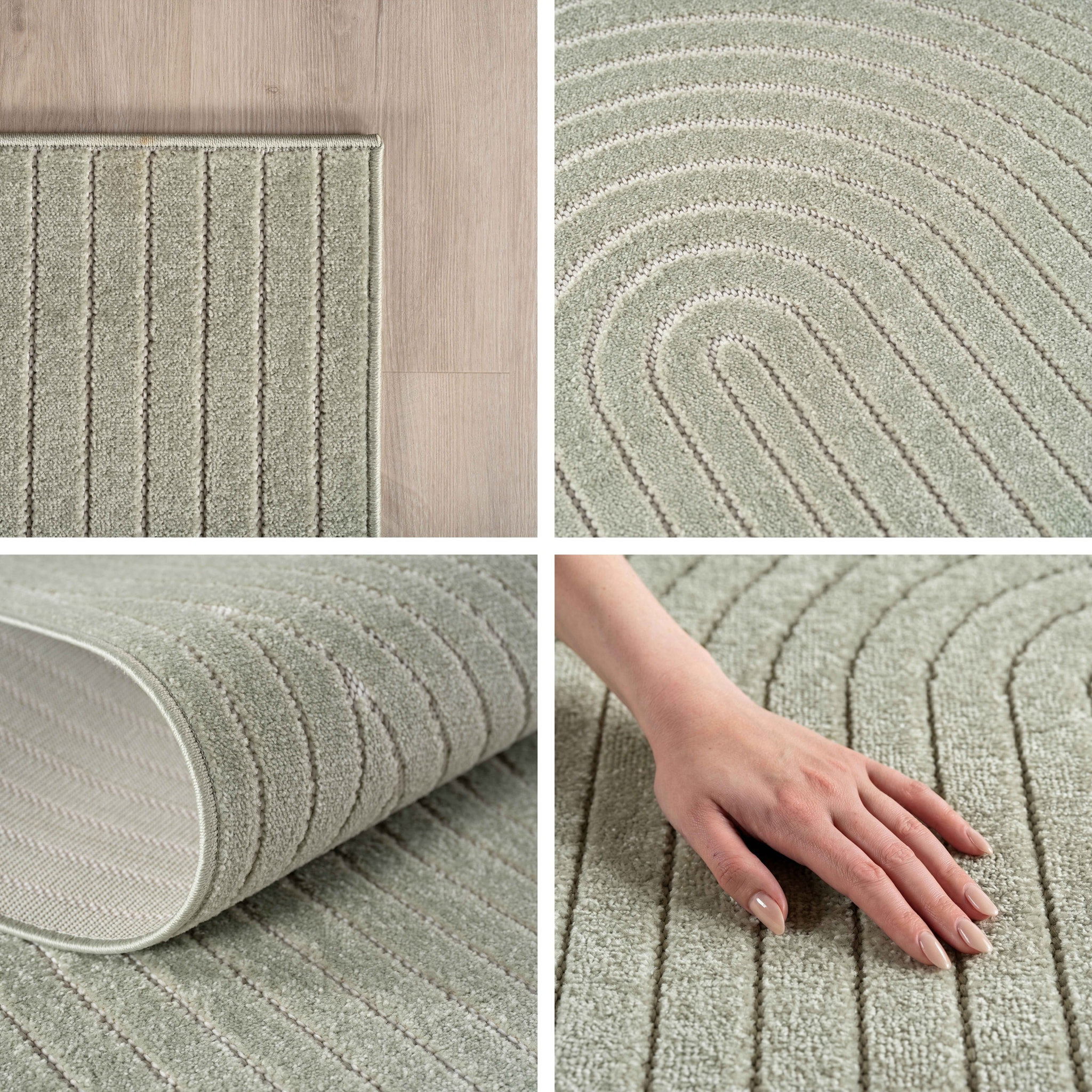NOVA - Tapis intérieur/extérieur vert à motif géométrique